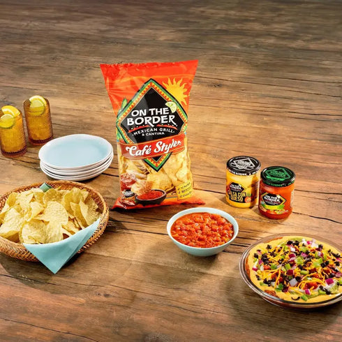 On The Border Cafe Style Tortilla Chips, 23.5 oz - Crispy, Large Bag, Authentic Flavor